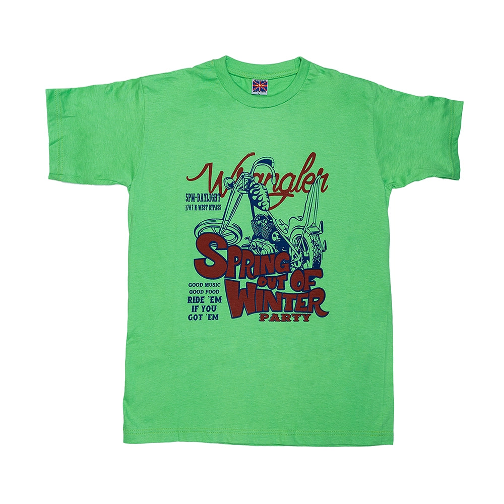 Powermerc Cotton Chest Printed T-shirts for Men-Light Green